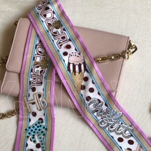 NWOT Henri Bendel Ice Cream Summer Twilly Scarf - Picture 2 of 4